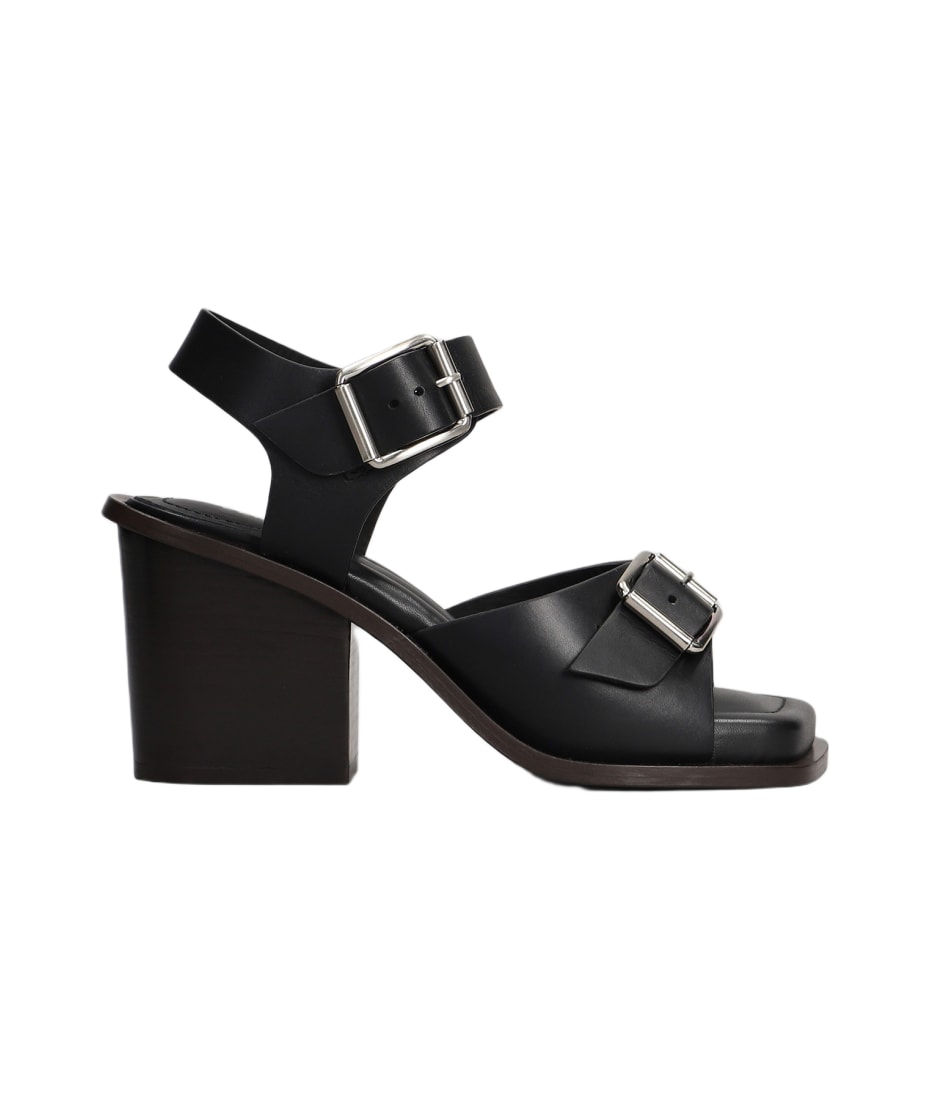 Lemaire Sandals In Black Leather | italist Lemaire Sandals In Black Leather | italist
