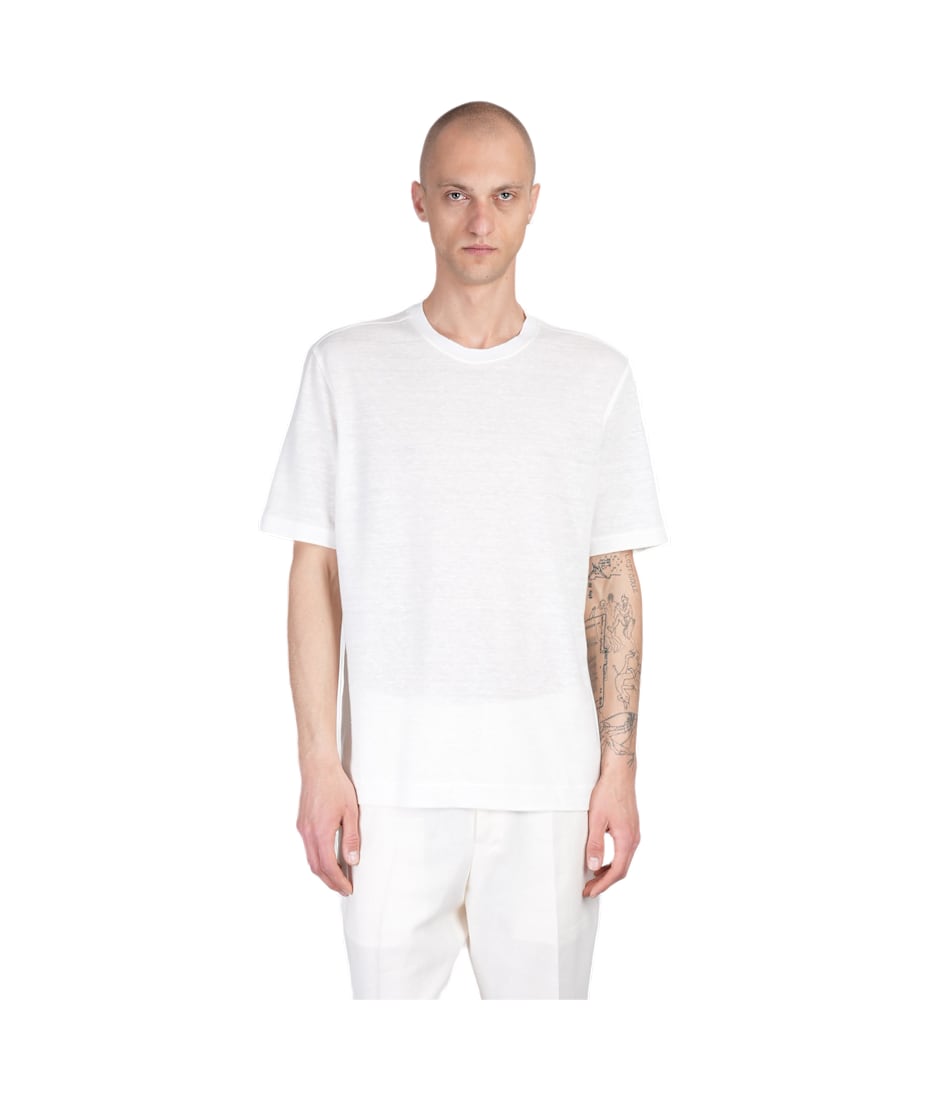 Tシャツ・カットソー Zegna Beige Cotton T-Shirt Zegna T-shirt In Beige Linen | italist
