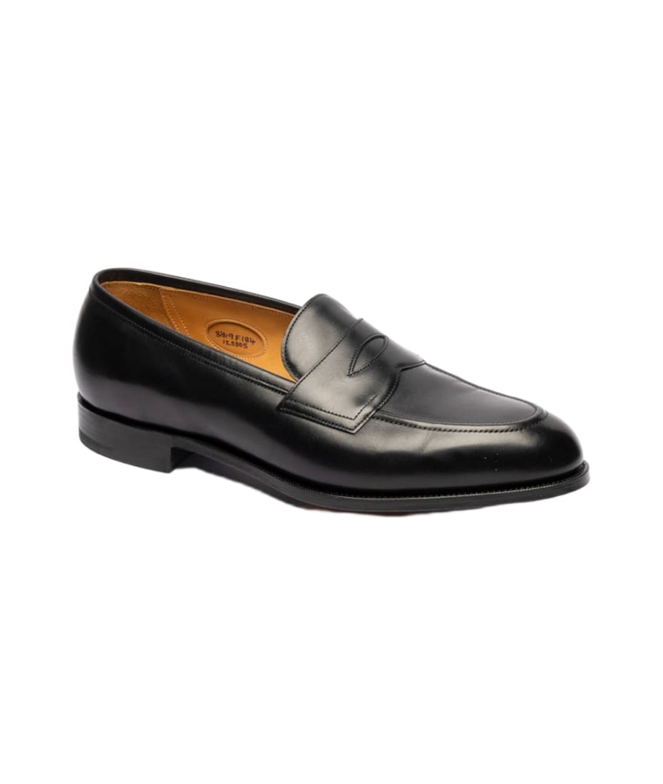 Edward Green Piccadilly Black Calf Penny Loafer | italist