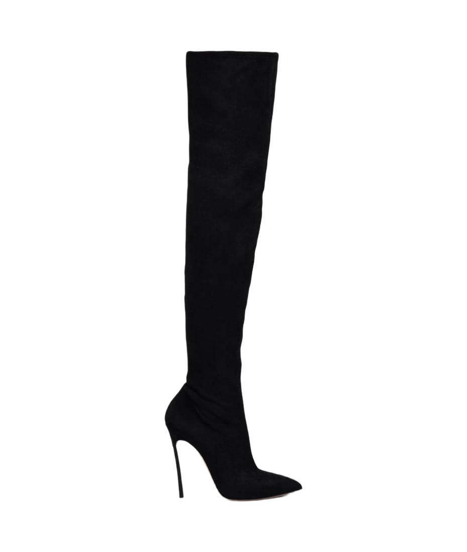 Casadei Blade High Heels Boots In Black Suede italist ALWAYS LIKE A SALE