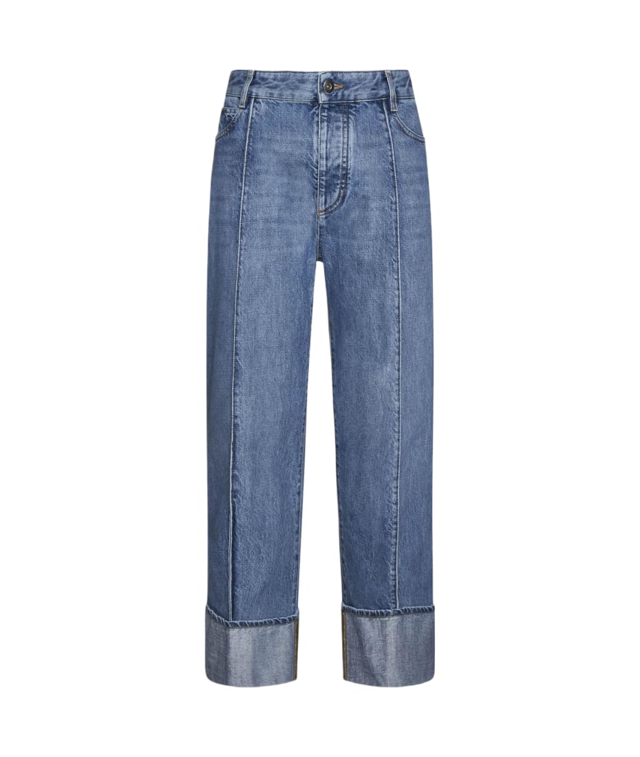 デニム・ジーパン BOTTEGA VENETA PALAZZO DENIM JEANS Bottega Veneta Indigo Soft Denim Wide-Leg Palazzo Jeans