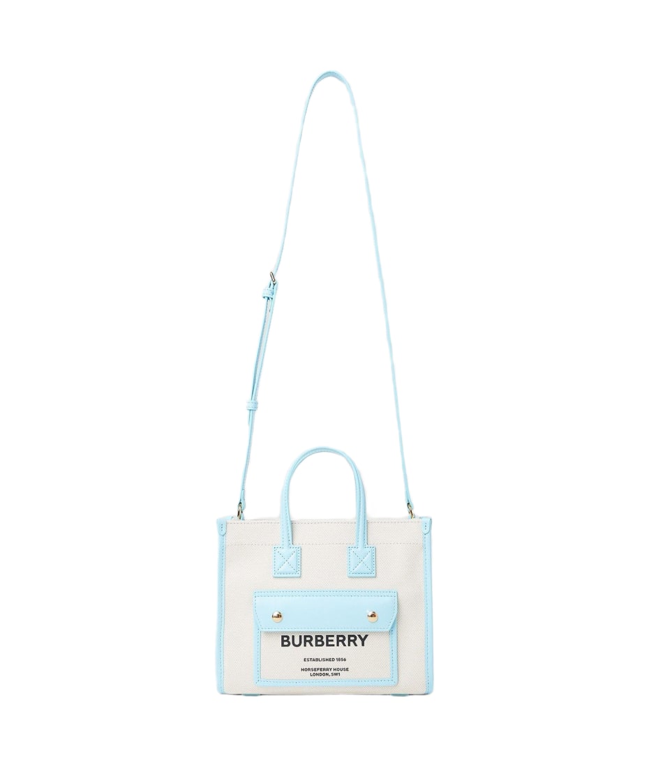 Burberry Mini Freya Logo Printed Tote Bag