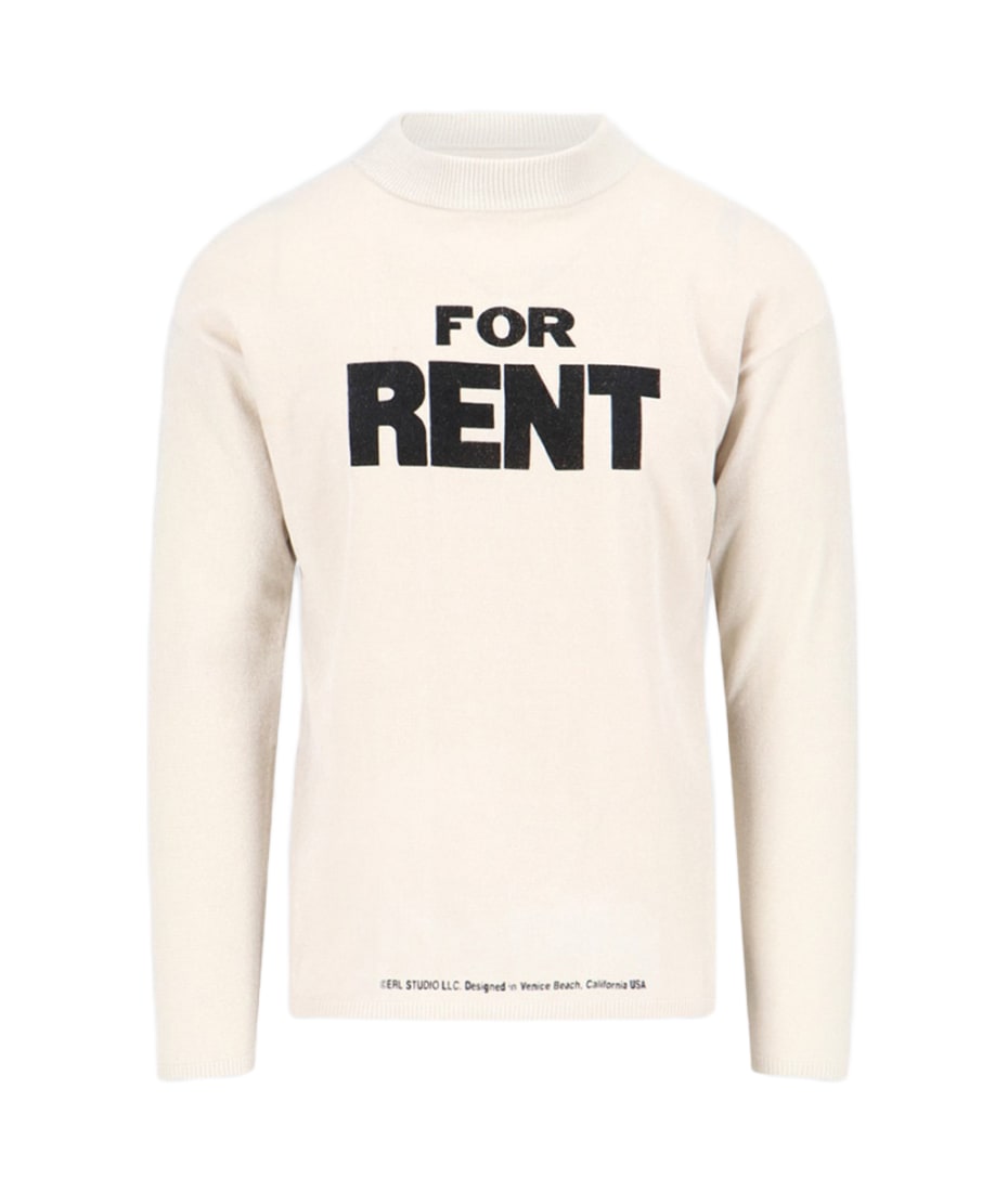 Unisex For Rent Sweater Knit Off white knitted t-shirt with long sleeves -  Unisex for rent sweater knit