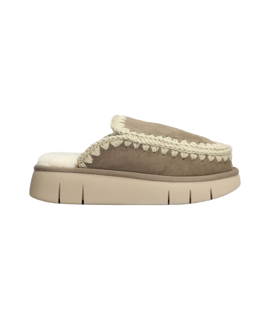 Mou Bounce Clog Slipper-mule In Grey Suede | italist, ALWAYS