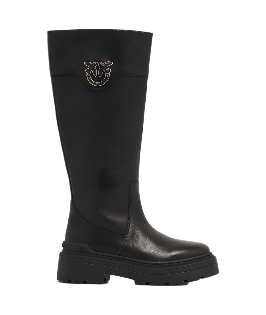 ブーツその他 Pinko Mia Boot Calf Leather PINKO Mia 110mm Leather Boots | Black | FARFETCH JO