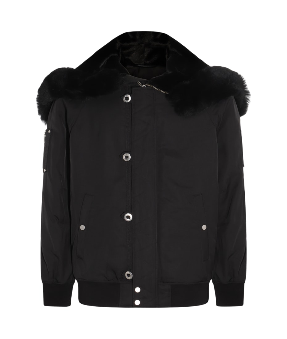 パーティを彩るご馳走や Moose italist | Jacket Down Fur 3q Padded Black Knuckles ジャケット・アウター