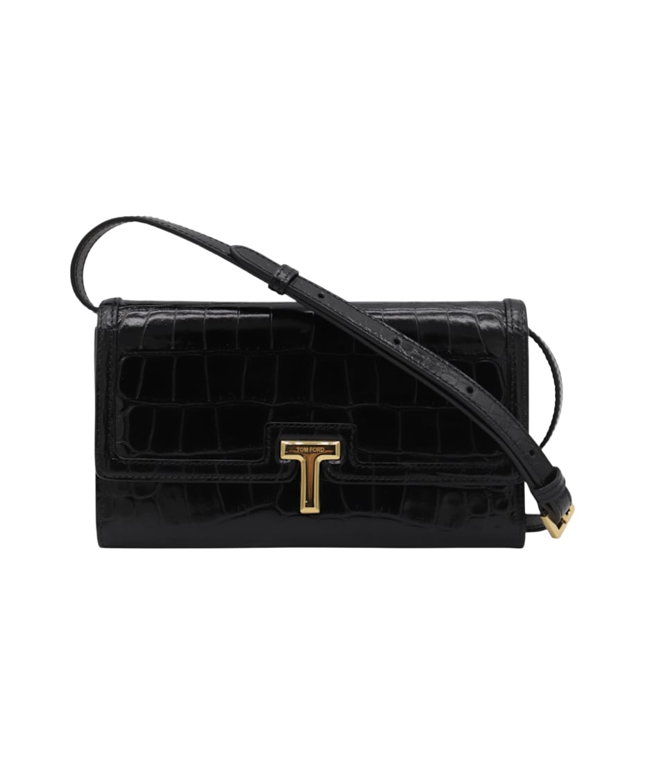 【TOM FORD】BLACK LEATHER CROSSBODY BAG Tom Ford Black Leather Crossbody Bag | italist