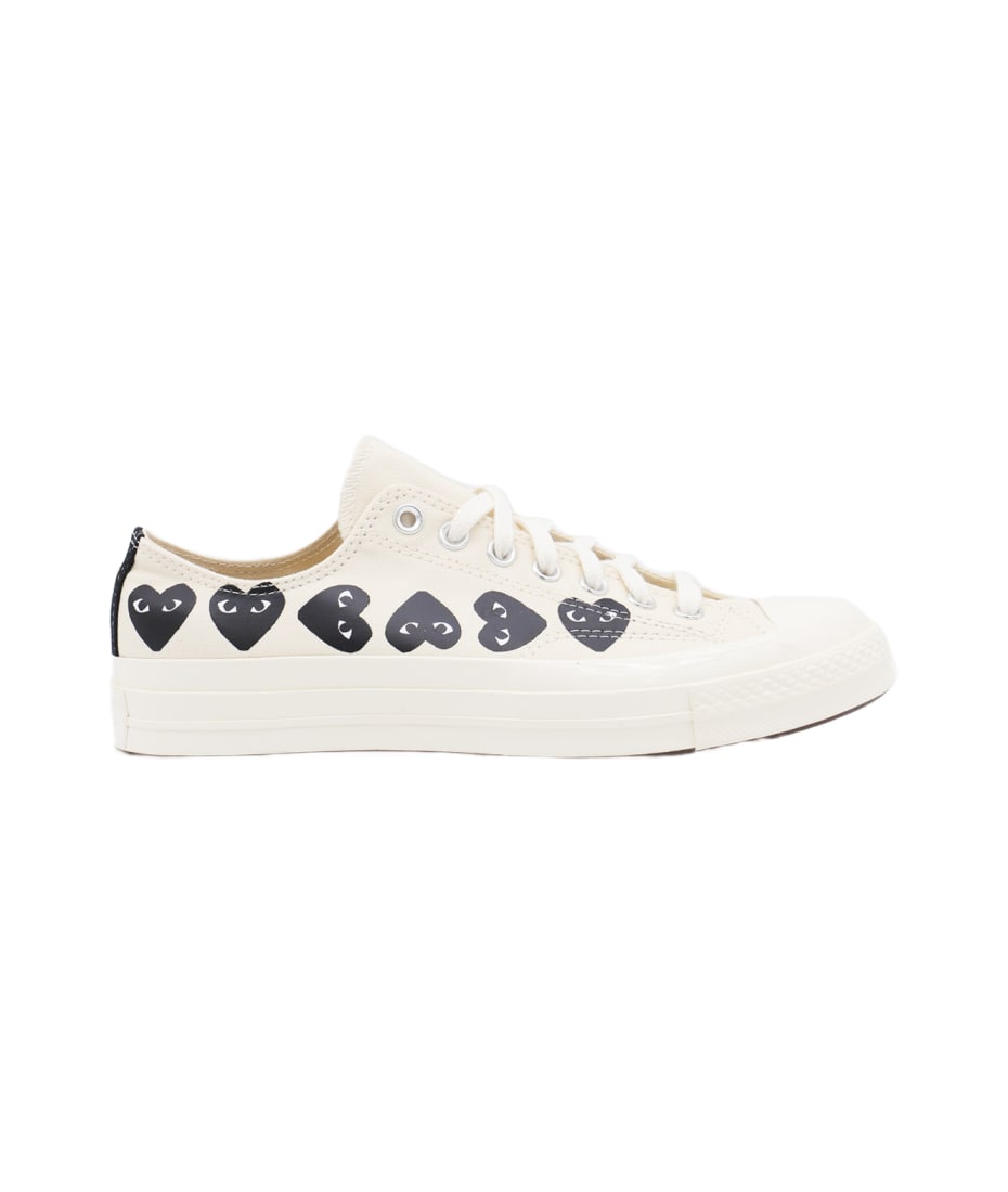 Comme des Garcons Play White Cotton Sneakers italist ALWAYS LIKE A SALE