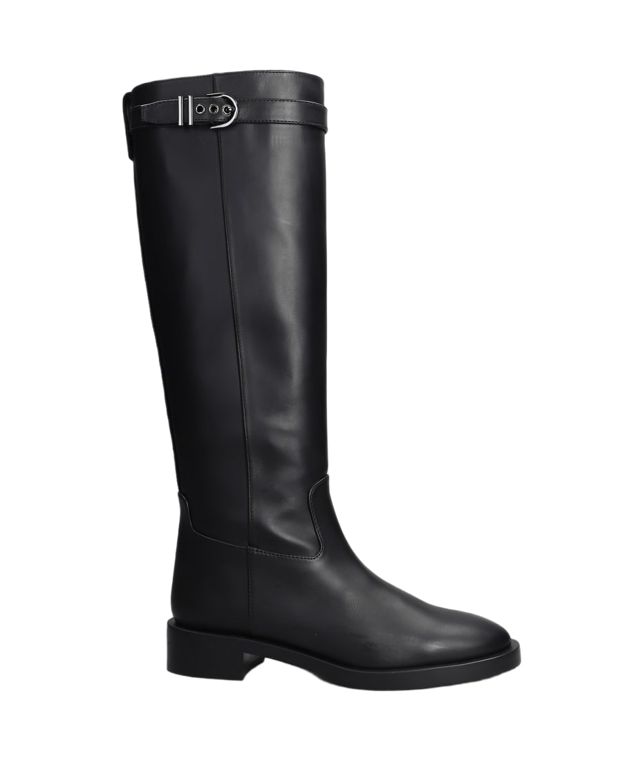 Stuart Weitzman Maverick Knee-hi Boo Boots In Black Leather