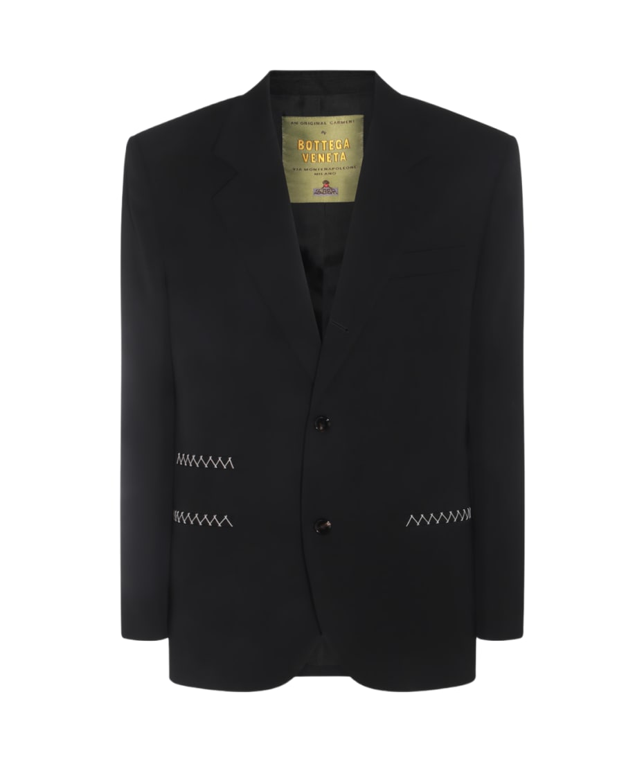 ジャケット Bottega Veneta Black Wool Blazer BOTTEGA VENETA Double-breasted wool blazer | NET-A-PORTER