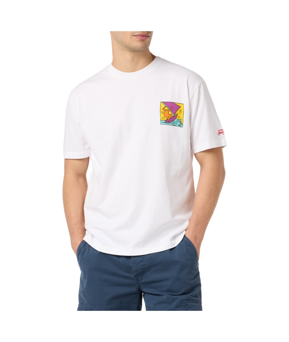 MC2 Saint Barth Man Cotton T-shirt With Keith Haring Design