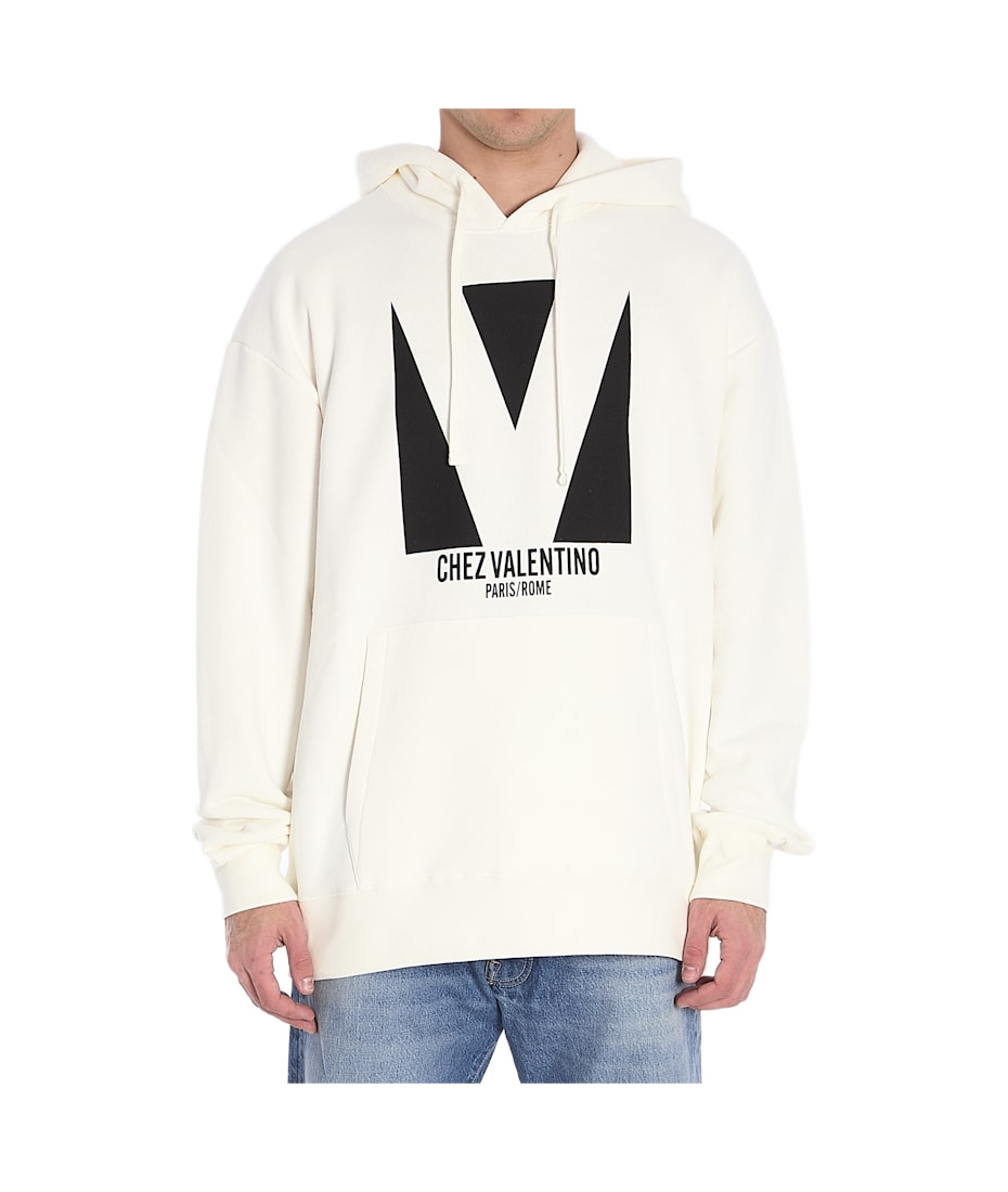 【関税込み】VALENTINO Chez Valentino print jersey hoodie Cotton Hooded Sweatshirt With Chez Valentino Print for Man