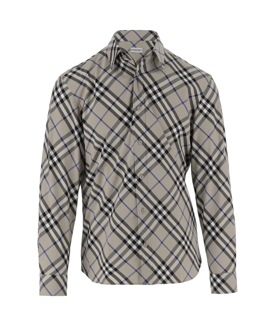 Burberry Cotton Shirt With Check Pattern - Red