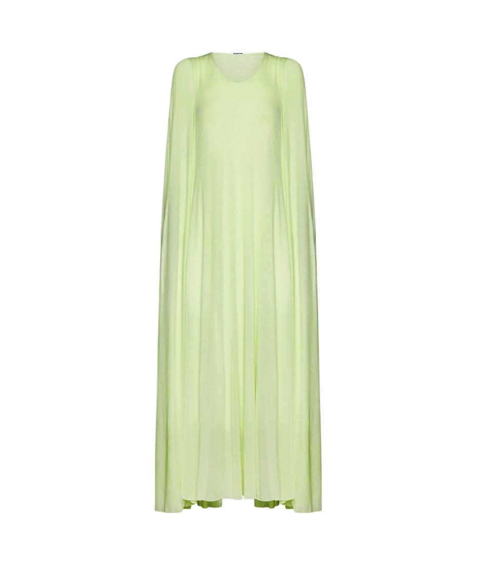 Jil Sander Viscose Cape Long Dress | italist Jil Sander Viscose Cape Long Dress | italist