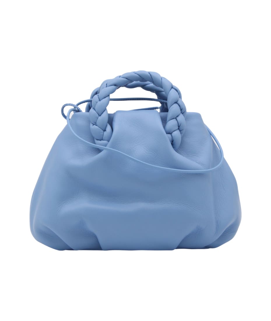 Blue Ciel Leather Bombon Handle Bag