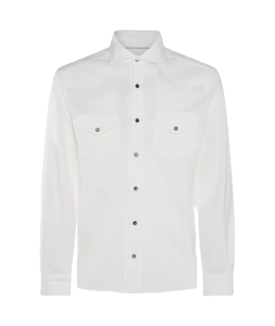 Brunello Cucinelli White Cotton Shirt - Beige