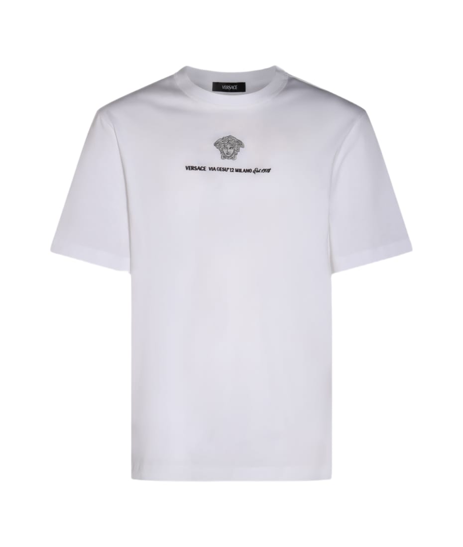 Versace White Cotton T shirt italist