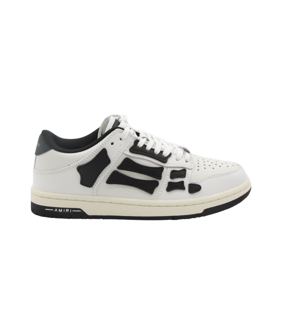 AMIRI White And Black Leather Chunky Skel Low Top Sneakers