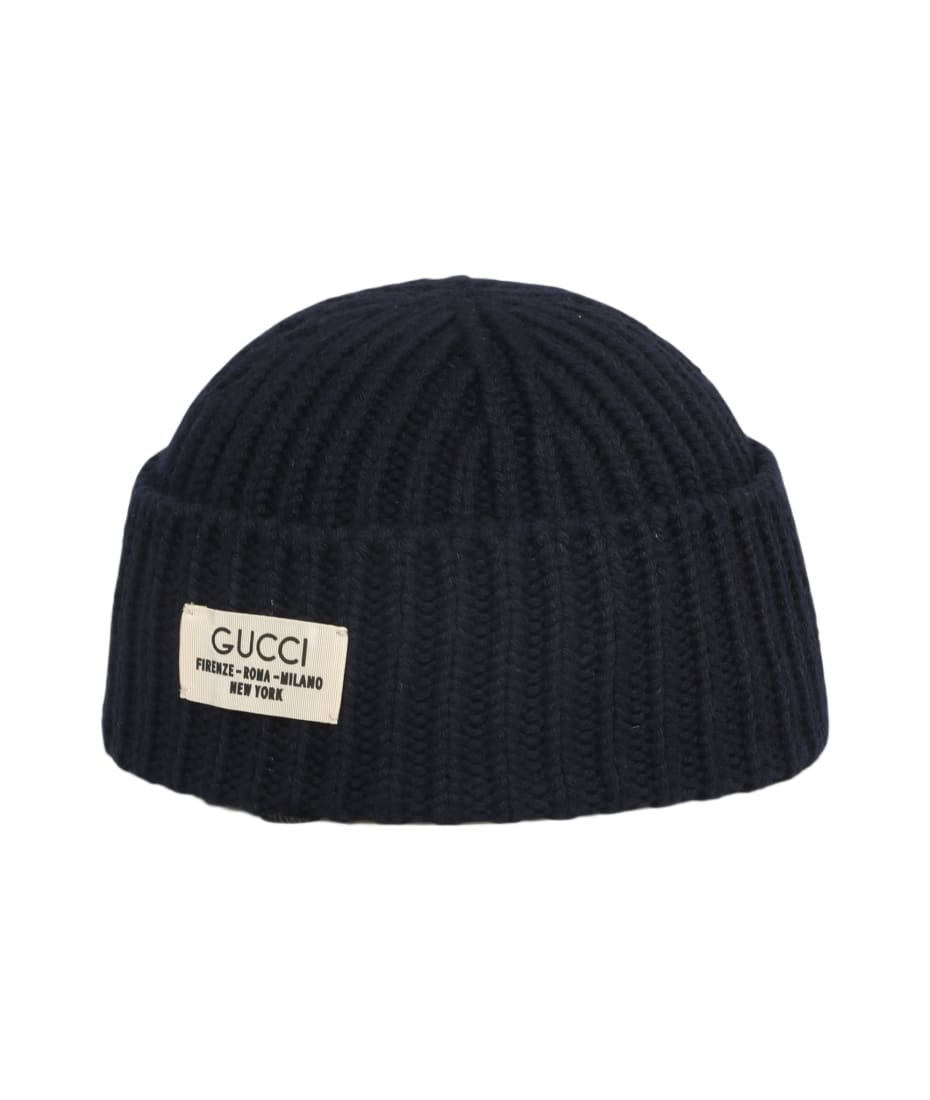 Wool hat with Gucci embroidery