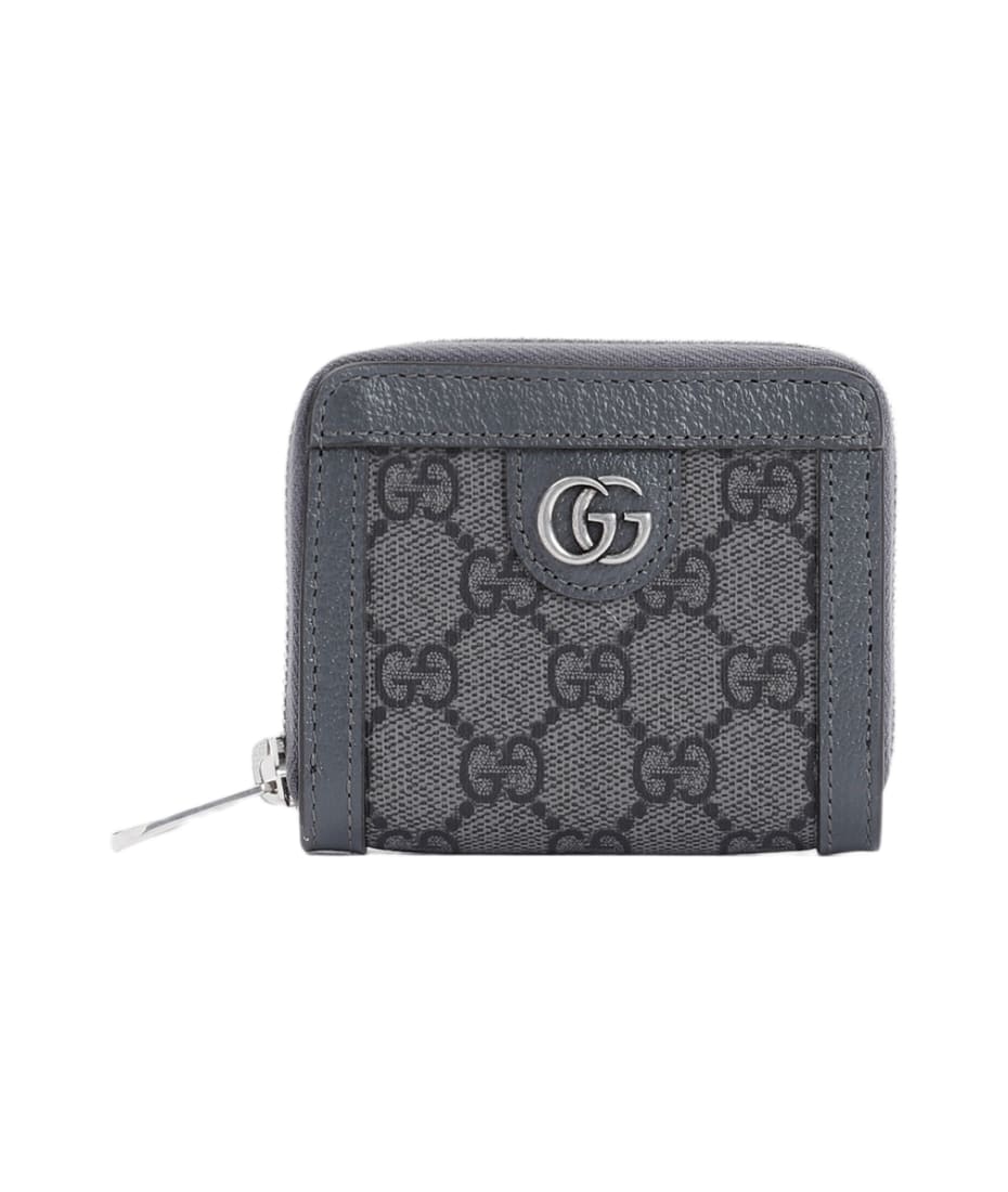 GUCCI Ophidia GG zip around wallet MEN Grey Black UNIQUE Cotton Polyester Polyurethane Calf 3617131127857