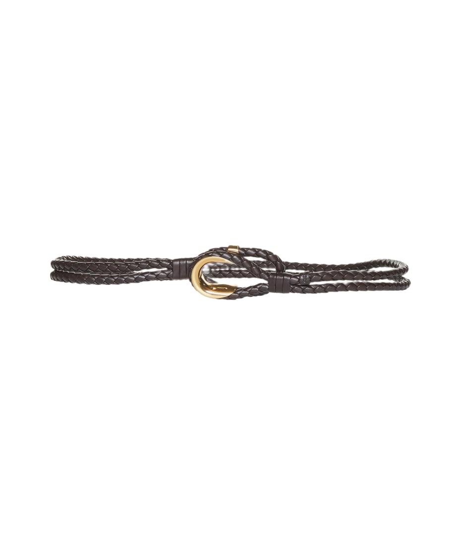 Bottega Veneta Tubular Belt With Interwoven Pattern