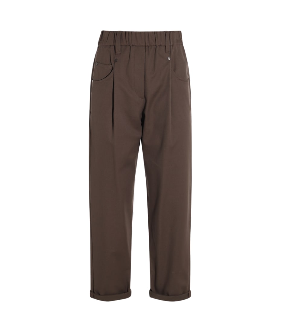 パンツ BRUNELLO CUCINELLI Woman Pants Brown MPCLFP8363 C1129 Women's pants, elegant and casual models | Brunello Cucinelli