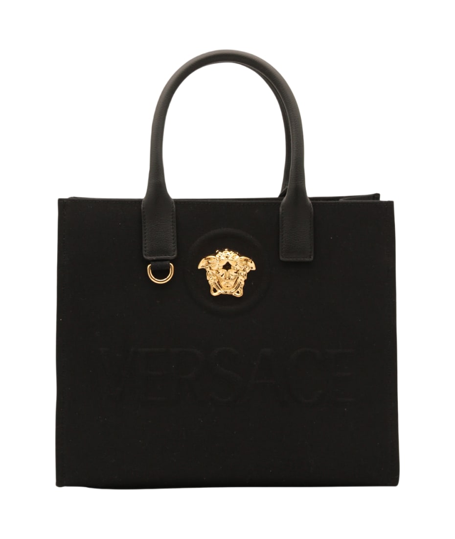 Versace Black Canvas La Medusa Tote Bag トートバッグ 通販