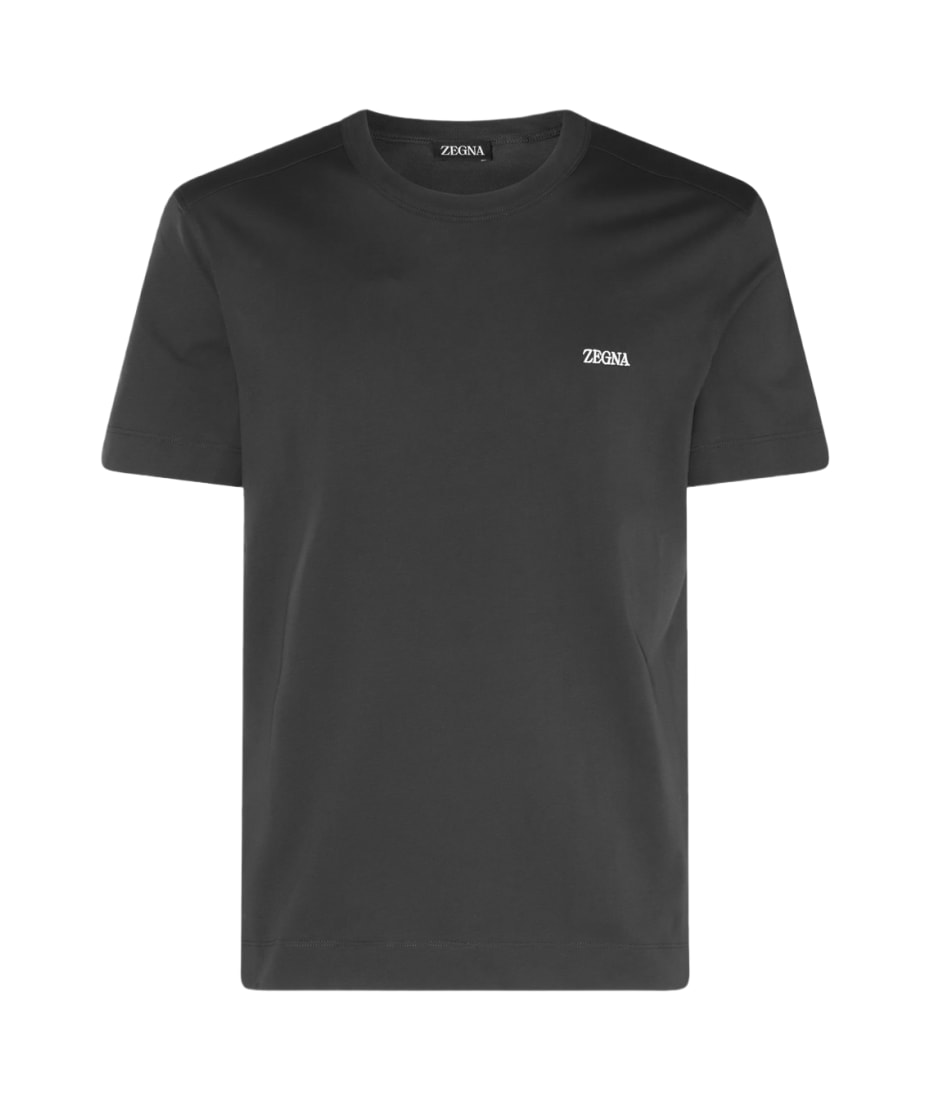 【関税&送料込】Zegna Black Cotton T-Shirt Zegna Black Cotton T-shirt | italist
