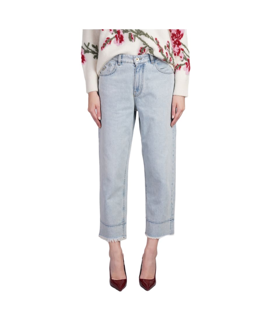 Blumarine Jeans In Cyan Cotton | italist Blumarine Jeans In Cyan Cotton | italist