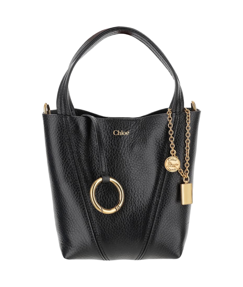 【送料関税込み】Chloe Spin Garnet Small Tote Bag Chloé Spin Garnet Leather Small Tote Bag In Neutrals | ModeSens