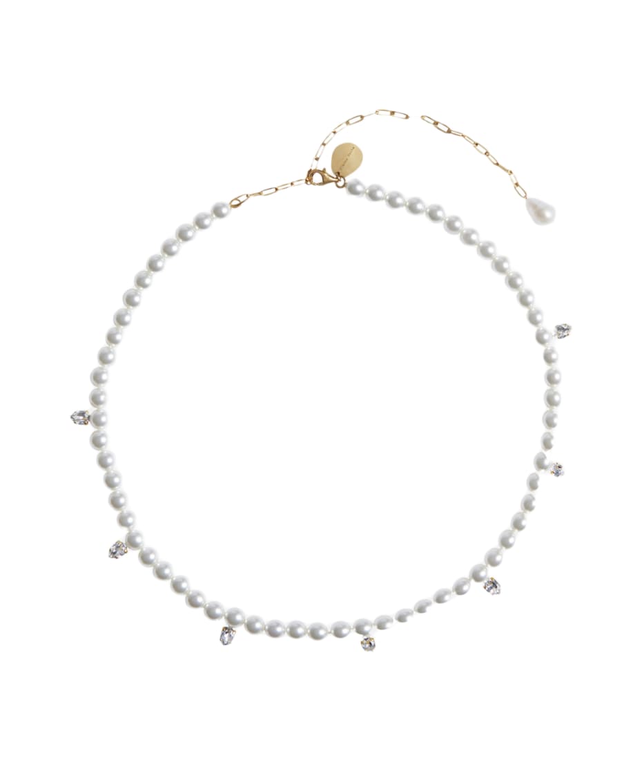 ネックレス・ペンダント Simone Rocha Pearl & Crystal Dagger Necklace - Pearl - Beige Simone Rocha Pearl & Crystal Dagger Choker Necklace