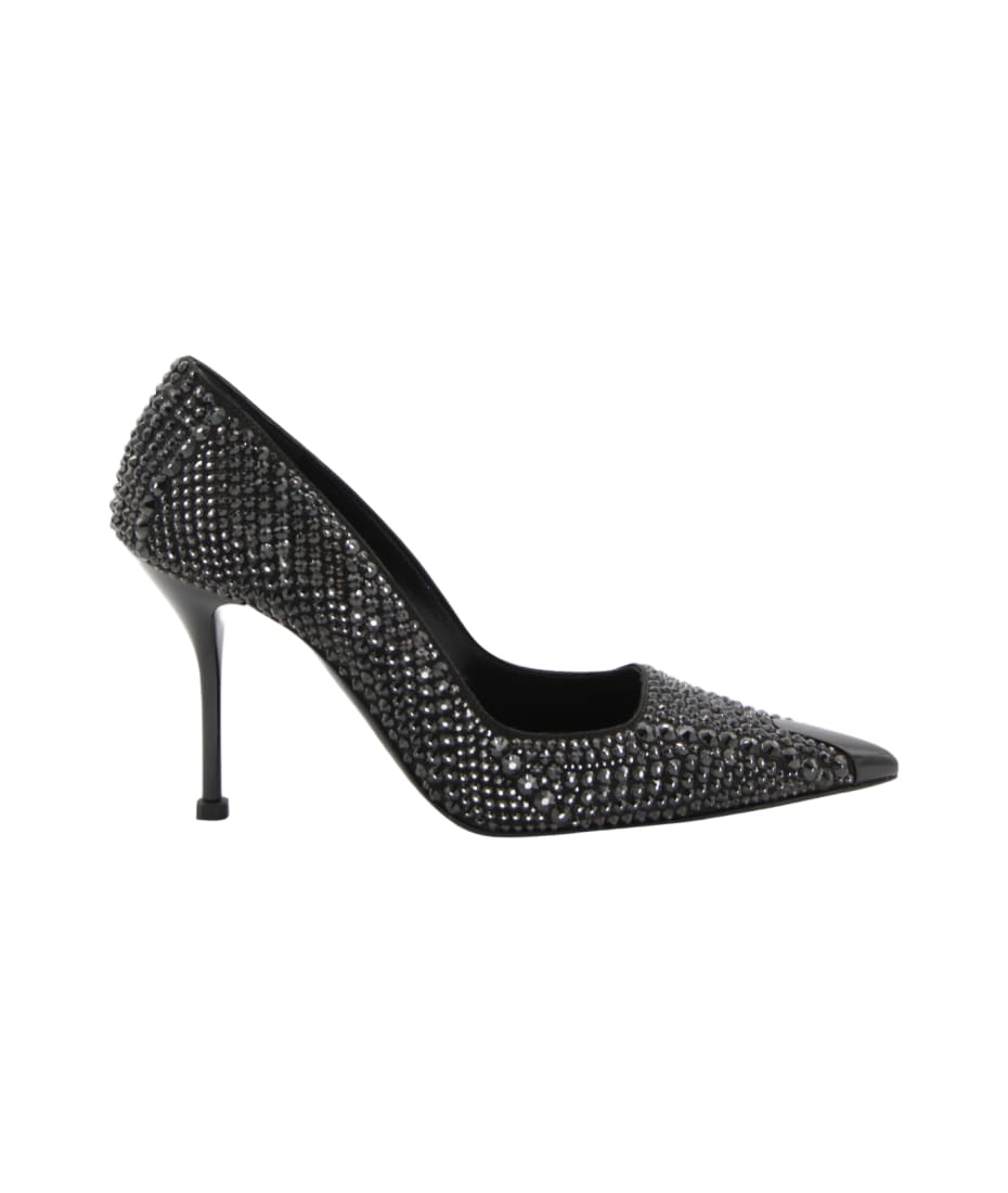 Black silk pumps sale