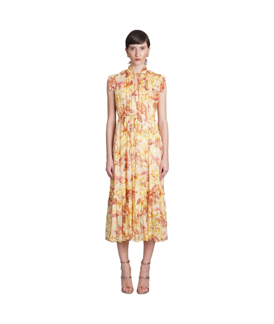 Zimmermann Dress In Yellow Viscose | italist