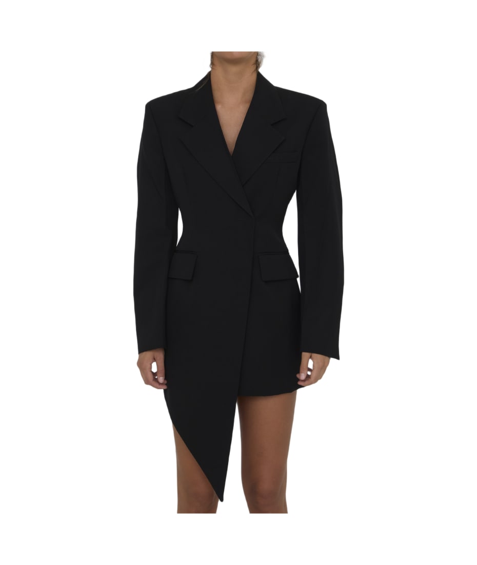 【ALEXANDER WANG】Asymmetric minidress blazer in wool Alexander Wang Asymmetric Blazer wool-twill Mini Dress