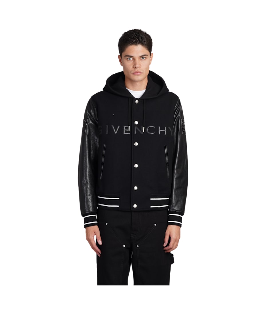【関税&送料込】Givenchy Black Wool Blend Bomber Jacket Givenchy Black Wool Blend Bomber Jacket for Women