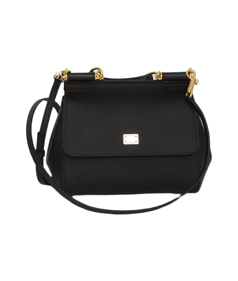 Dolce & Gabbana Small Dauphine Leather Sicily Bag - Black