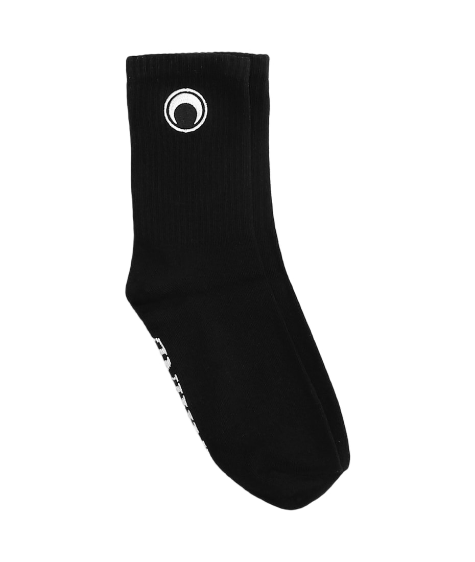 ショーツ MARINE SERRE Women Socks WUW052ACJER0005 BK99 BLACK Moon Logo Stretched Jersey Boxer Short • Marine Serre