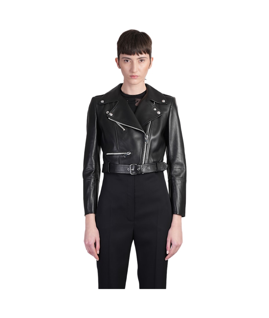 Alexander McQueen Biker Jacket In Black Leather | italist
