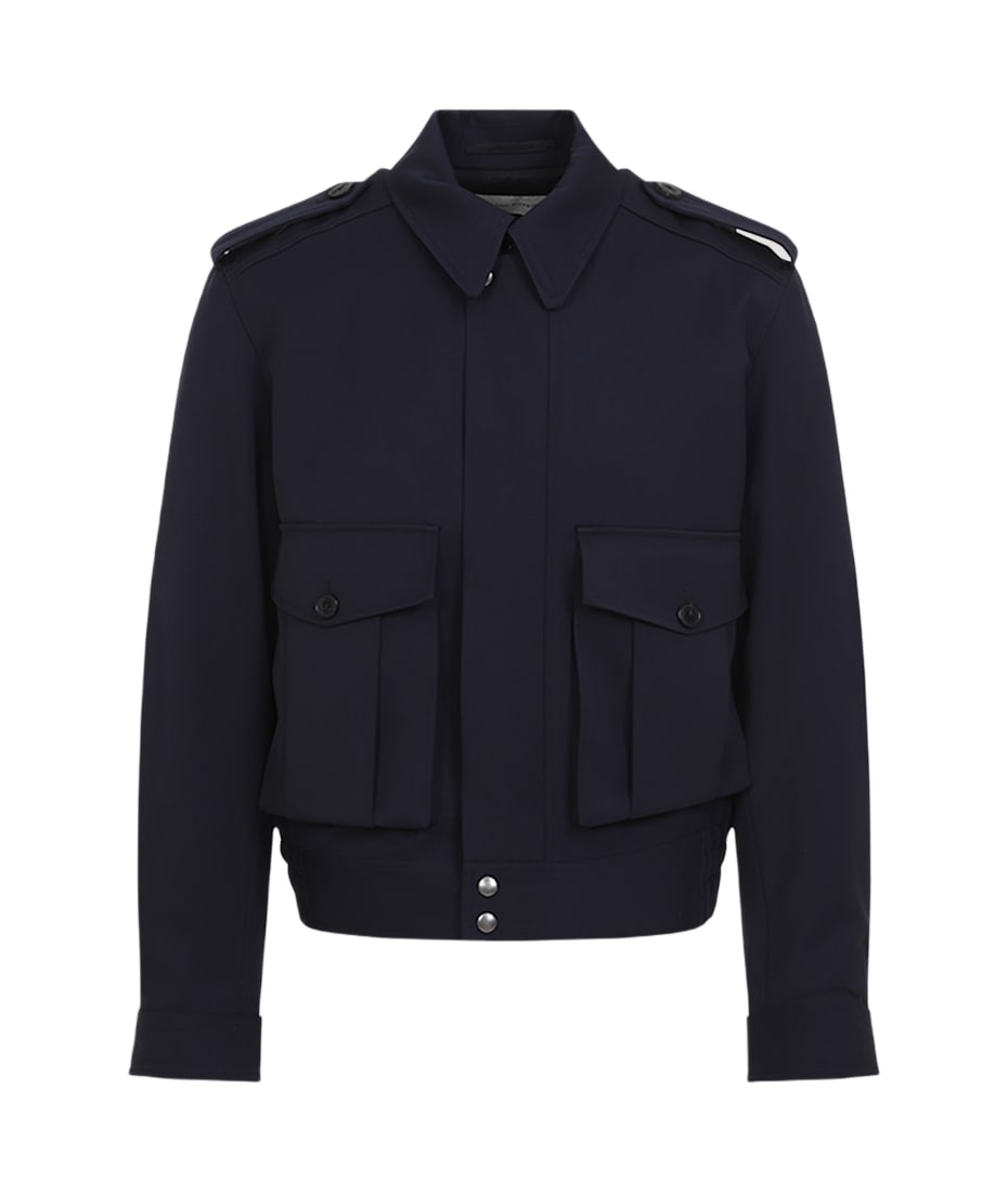 Dries Van Noten Navy blue wool gabardine jacket | TheDoubleF