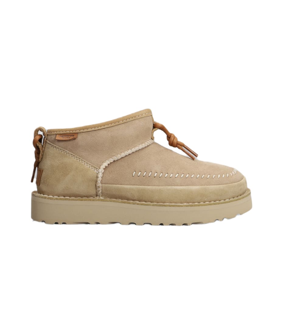 【送料&関税込】UGG Ultra Mini Crafted Low Heels Ankle Boots UGG Ultra Mini Crafted Low Heels Ankle Boots In Beige Suede