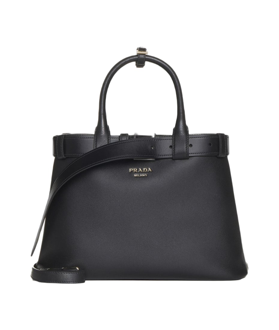 Prada Buckle Leather Tote Bag italist