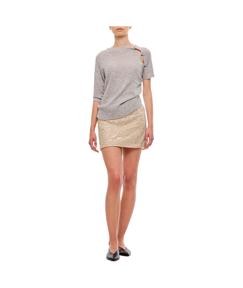 Christopher Esber Cashmere Helix Open Twist Draped T shirt italist ALWAYS LIKE A SALE