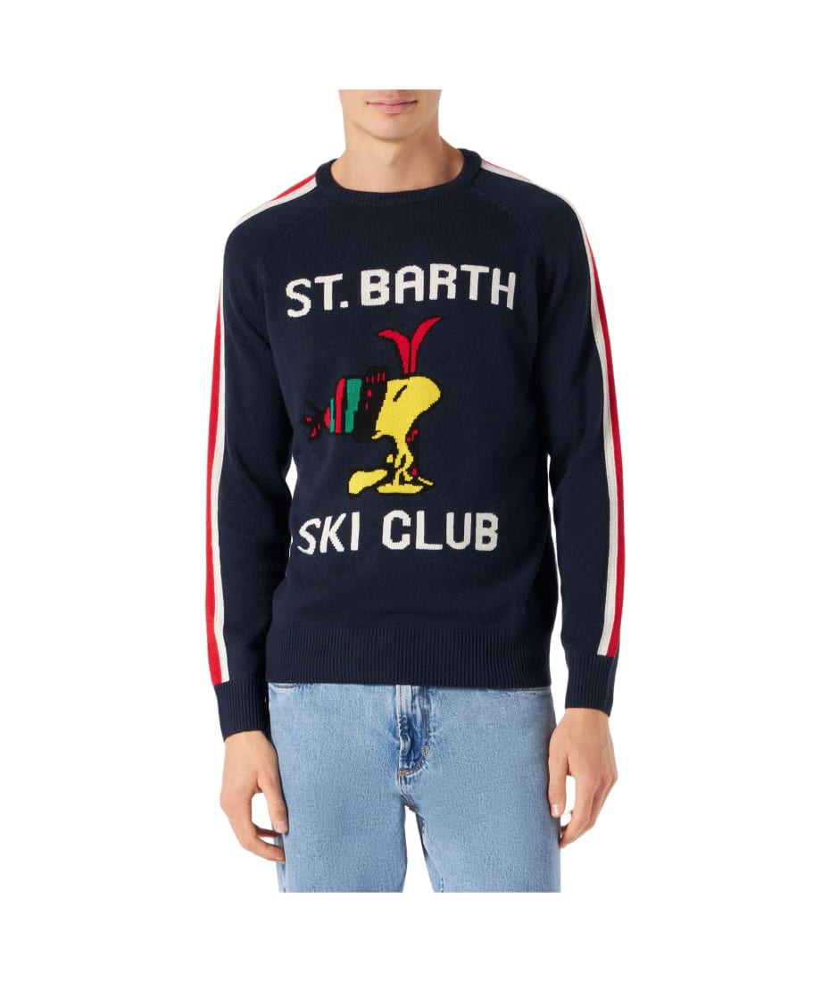 MC2 Saint Barth Man Sweater With Woodstock Print Woodstock