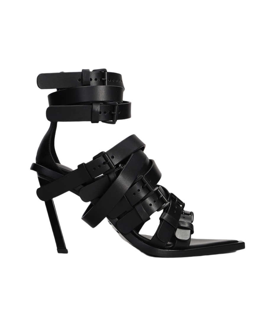 Sandals In Black Leather