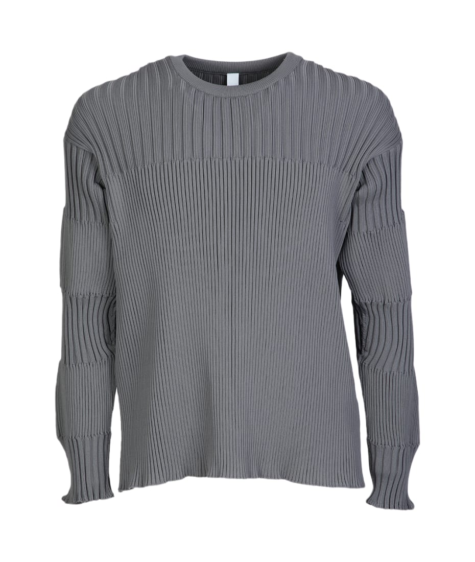 CFCL Fluted Top 3 Grey rib-knitted curled top - Fluted top