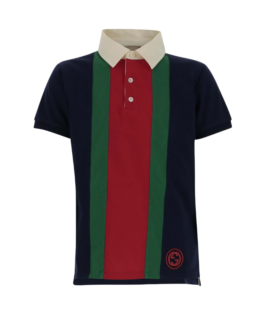 Gucci Cotton Polo kapuzenmantel Shirt With Logo - Red