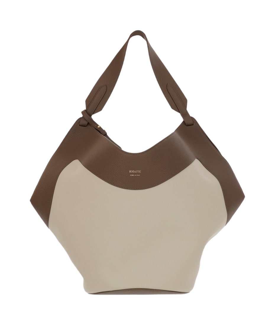【関税込み】KHAITE Medium Lotus Tote' shopping bag Medium Lotus Tote in Black Pebbled Leather – KHAITE