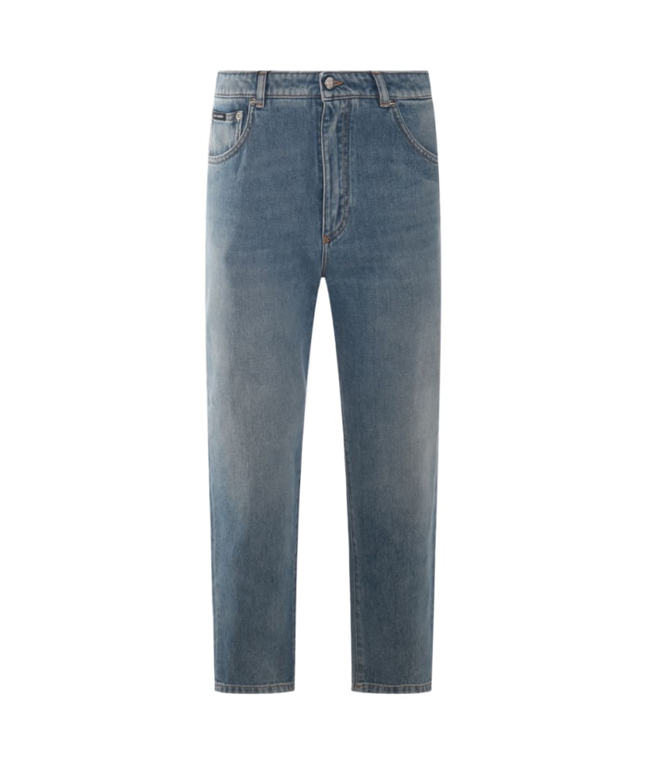 デニム・ジーパン DOLCE  GABBANA Women Denim Pants FTC7BDG8LW2S9001 BLUE Denim jeans with ripped details and appliqués in Multicolor