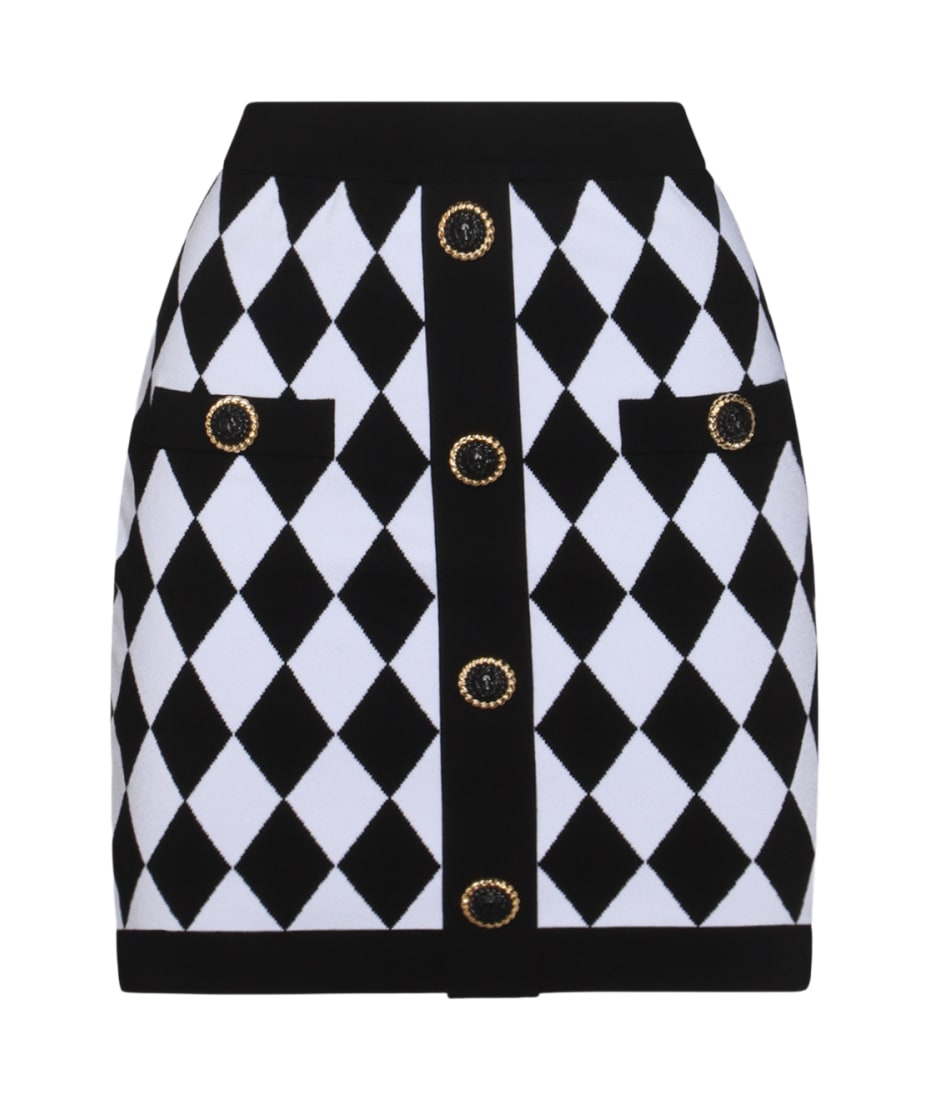 Black and white diamond skirt clearance