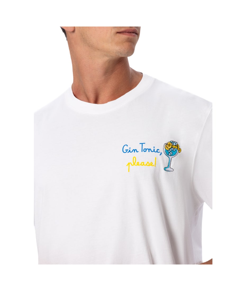 MC2 Saint Barth Man Cotton T-shirt With Gin Tonic, Please